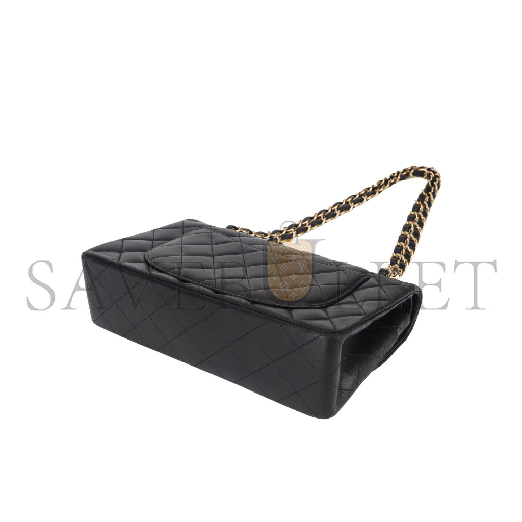 CHANEL LAMBSKIN CLASSIC FLAP SMALL BLACK A01113  (23*14.5*6cm)